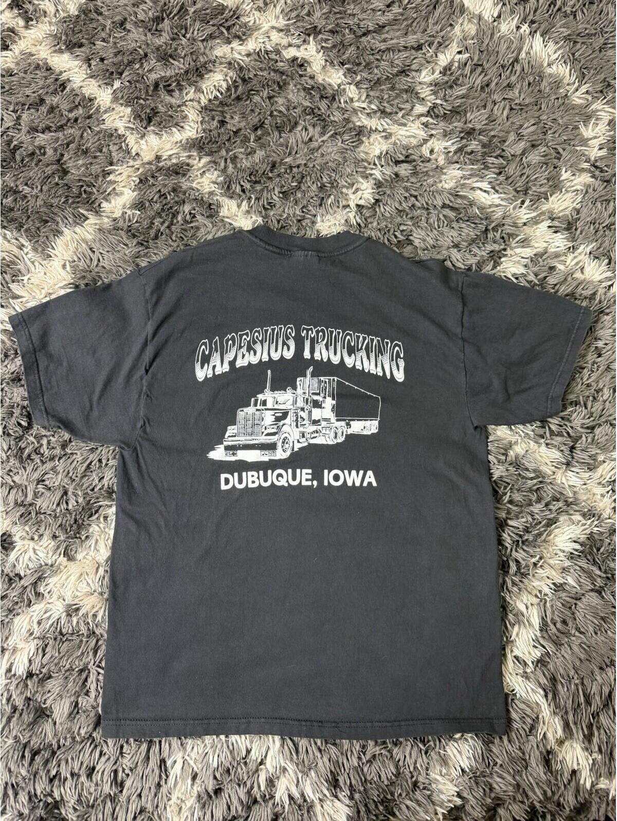 Vintage 90s Trucker Grail T Shirt Men’s Large 3d Short Sleeve Hanes Beefy